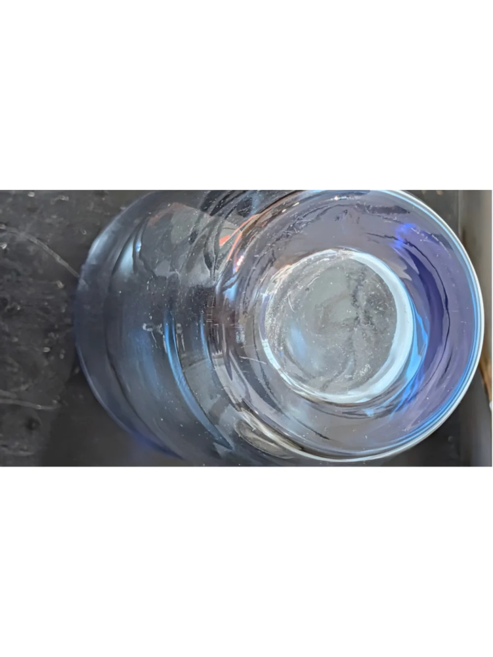 Scandinavian blue mouth blown art glass Vase